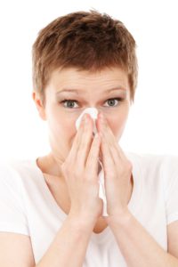 woman with allergies