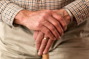 man with arthritis in hands