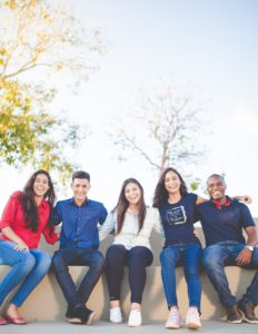 people laughing together